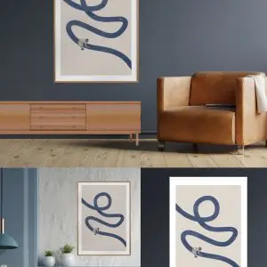 Paveikslas „Kelia“ minimalistiniame interjere