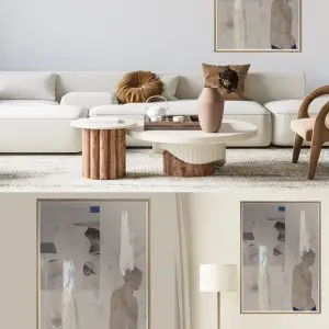 Paveikslas su vyro figūra moderniame interjere