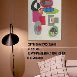 Įvairespalvis, žaismingas paveikslas ryškiame interjere